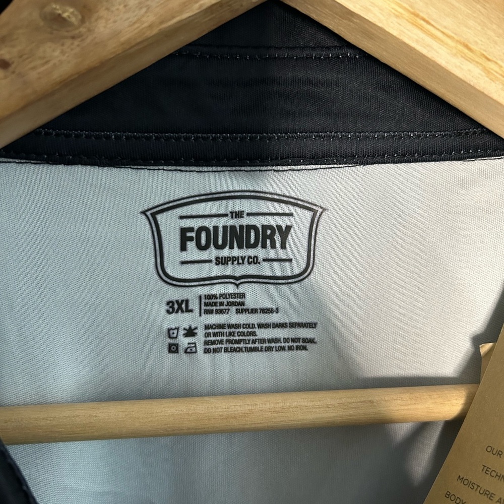 NWT Foundry Supply Co. Everyday Odor Control Casual Black Gray Polo Size 3XL - Picture 5 of 7